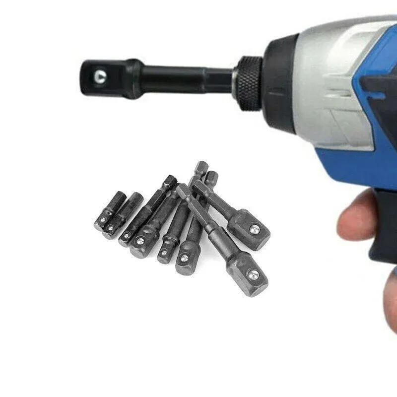 8PCS Power Drill Socket Adapter Extension Set Impact Nut Driver Hex Bit Tool Kit view 5