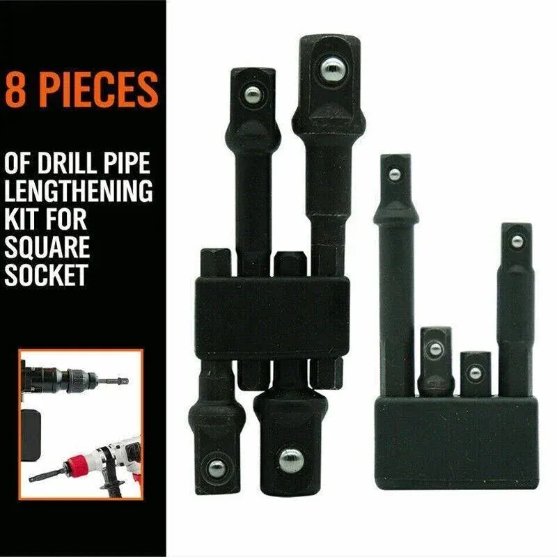 8PCS Power Drill Socket Adapter Extension Set Impact Nut Driver Hex Bit Tool Kit view 11