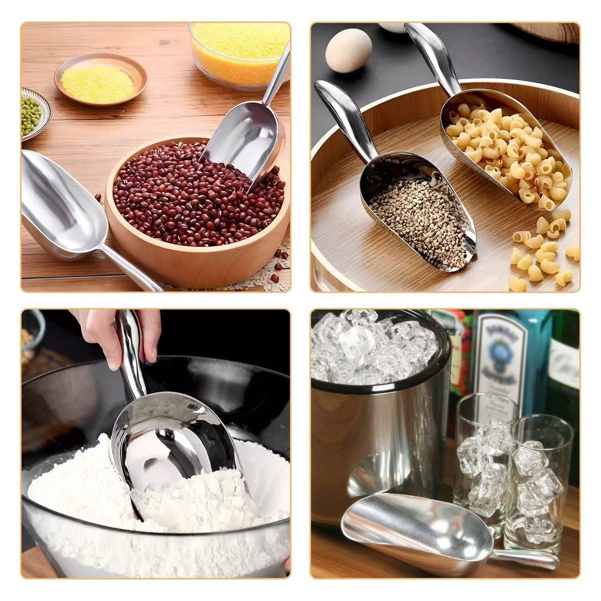 4 Sizes Aluminum Alloy Ice Shovel Flour Rice Scoop Multipurpose Kitchen Tool - L view 6