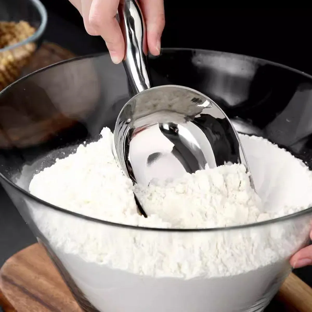 4 Sizes Aluminum Alloy Ice Shovel Flour Rice Scoop Multipurpose Kitchen Tool - M view 10