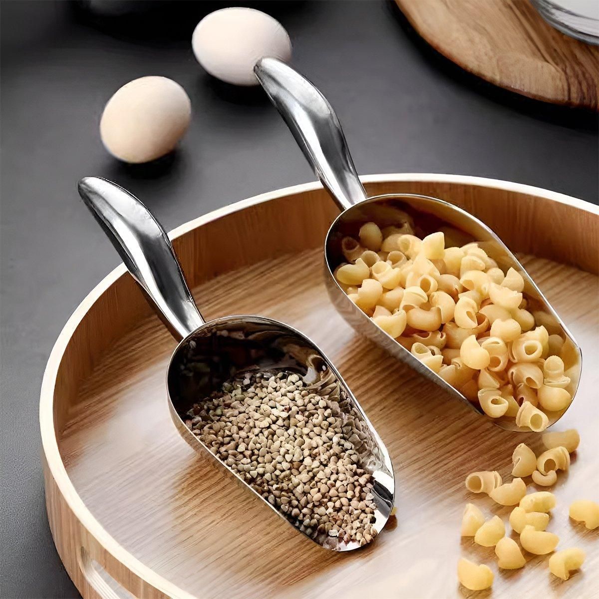 4 Sizes Aluminum Alloy Ice Shovel Flour Rice Scoop Multipurpose Kitchen Tool - M view 12