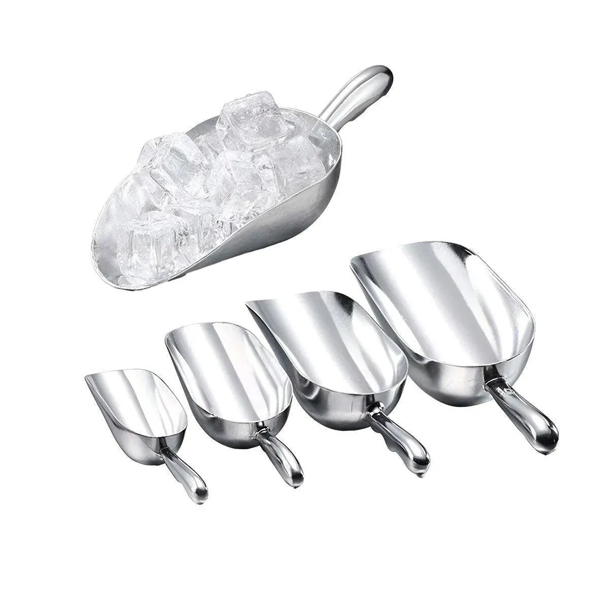 4 Sizes Aluminum Alloy Ice Shovel Flour Rice Scoop Multipurpose Kitchen Tool - XL view 3