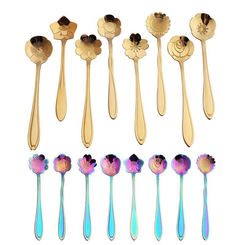 8X Spoon Long Handle Dessert Tea Coffee Mixing Spoon Stainless Steel Teaspoon view 3