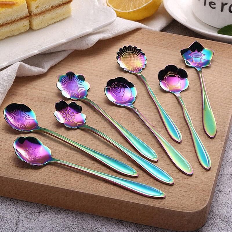 8X Spoon Long Handle Dessert Tea Coffee Mixing Spoon Stainless Steel Teaspoon view 6