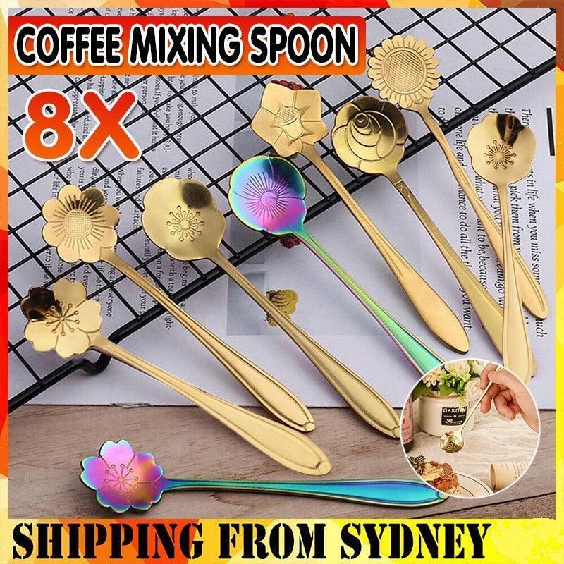 8X Spoon Long Handle Dessert Tea Coffee Mixing Spoon Stainless Steel Teaspoon view 13