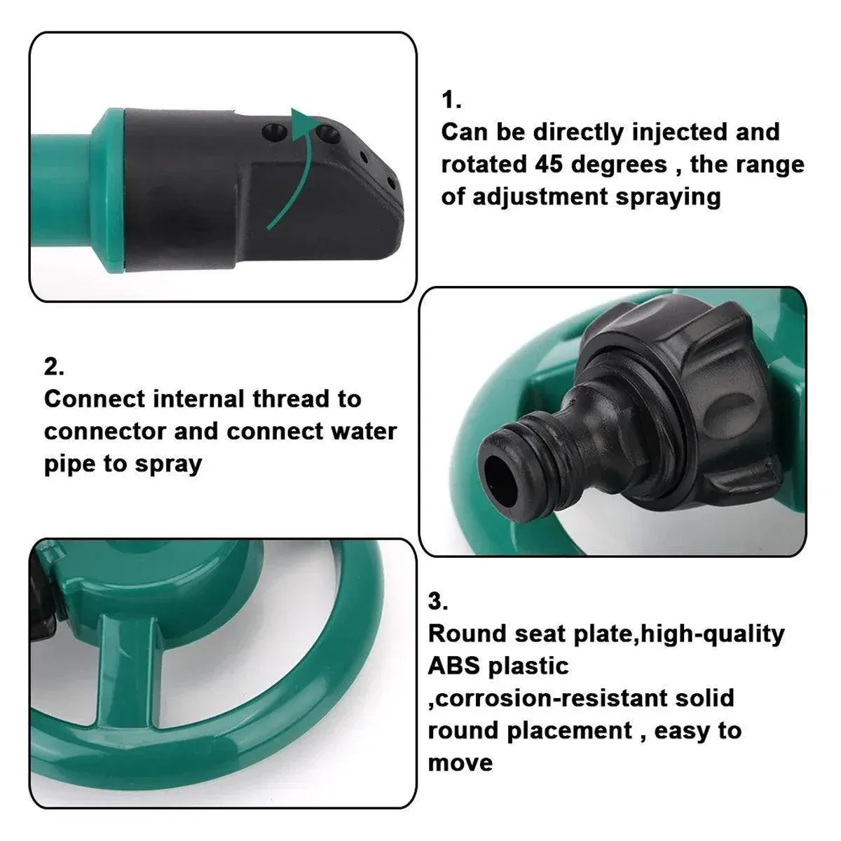 Small Disc Sprinkler 360 Degree Rotating Garden Sprayer Three Prong Spray view 9