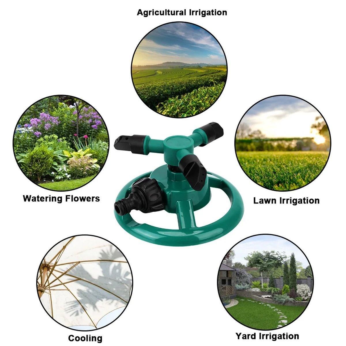 Small Disc Sprinkler 360 Degree Rotating Garden Sprayer Three Prong Spray view 11