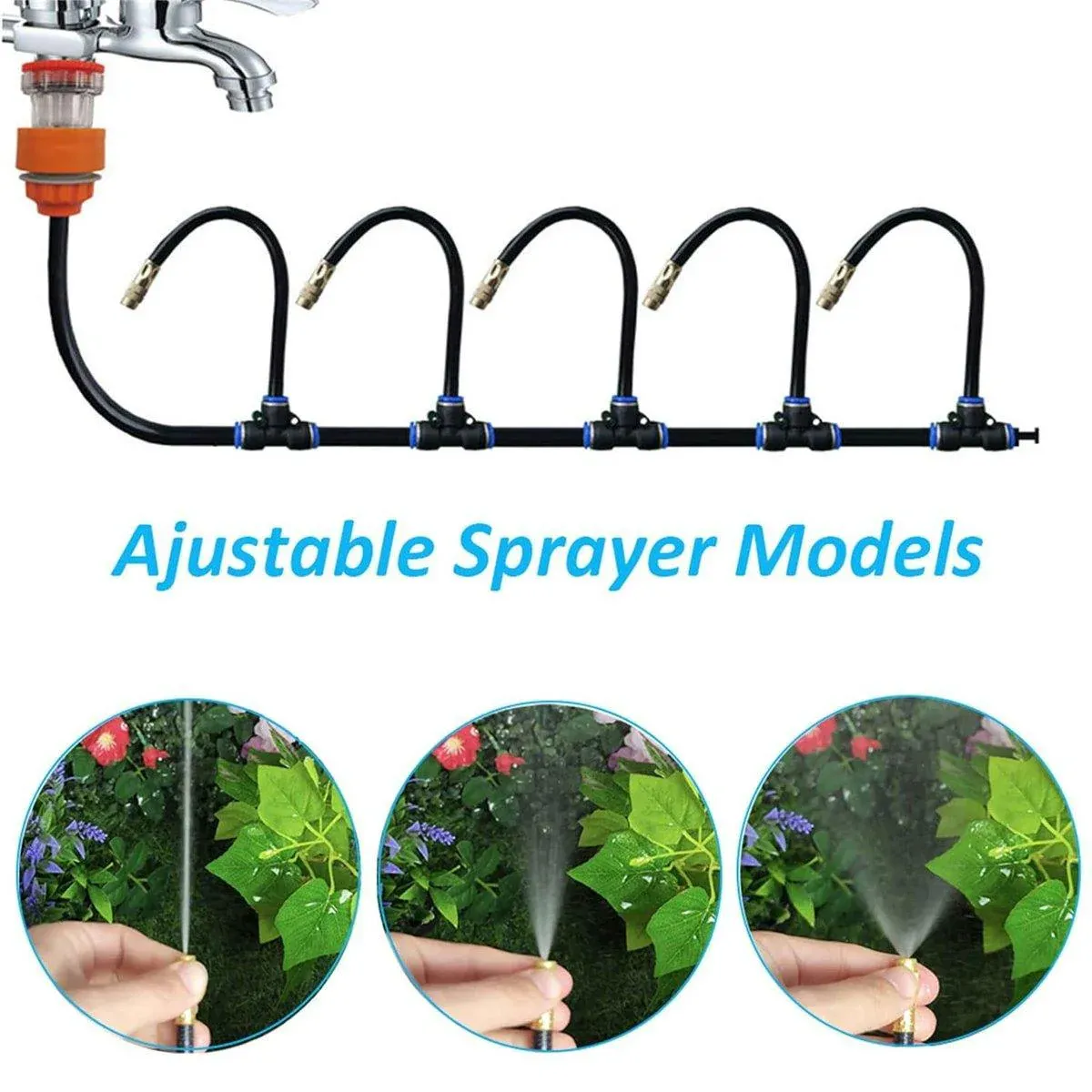 5M 10M 20M Garden Watering System Adjustable Spray Irrigation Hose Sprinkler - 20m view 8