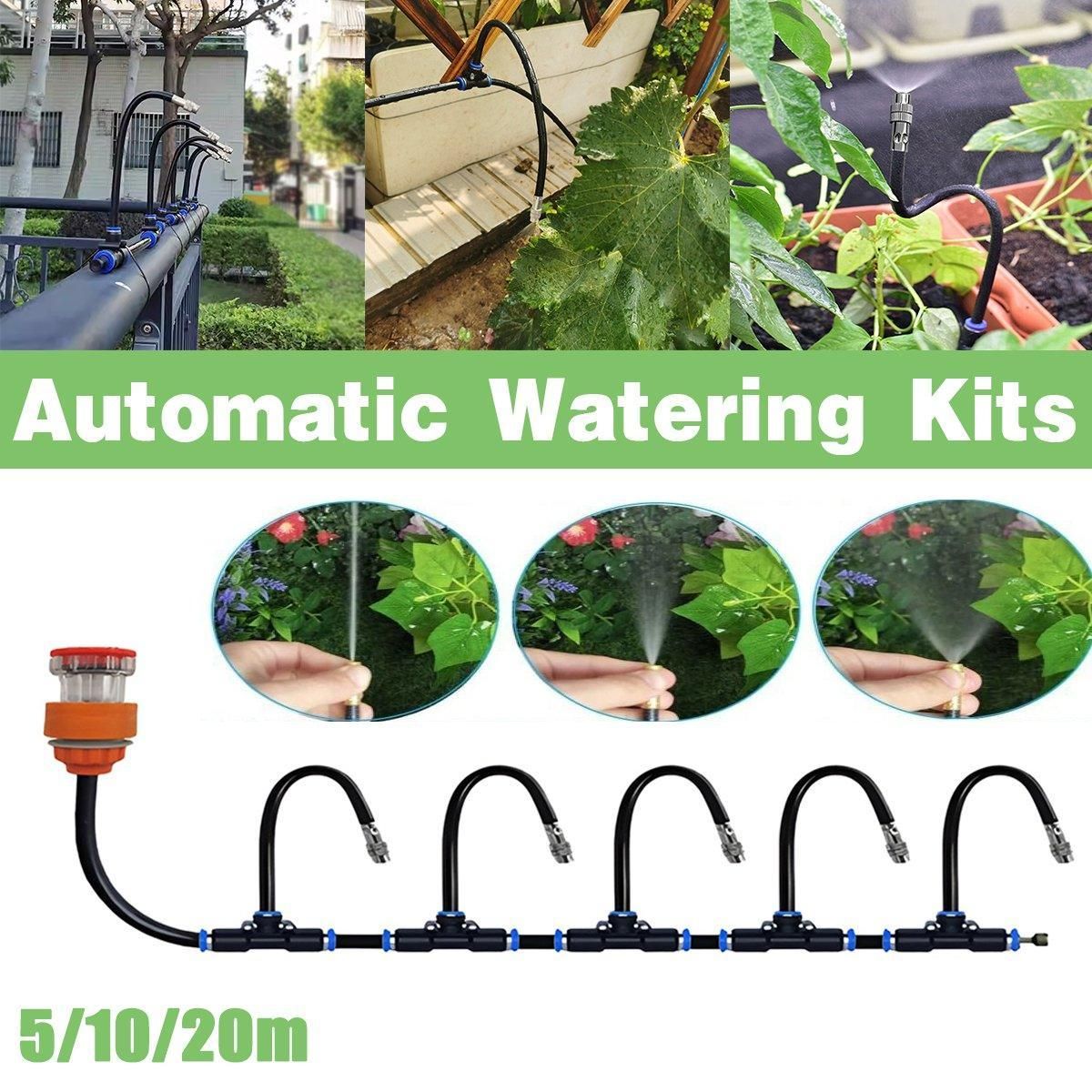 5M 10M 20M Garden Watering System Adjustable Spray Irrigation Hose Sprinkler - 20m view 13