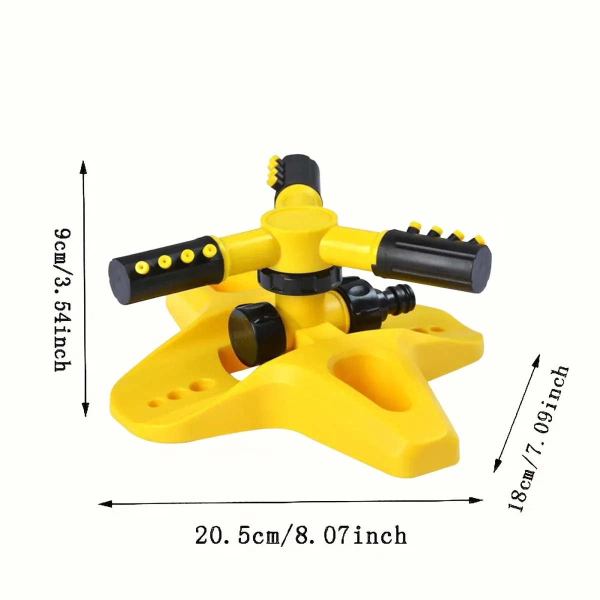 360 Degree Rotating Yellow Sprinkler Automatic Lawn Garden Watering System Villa view 3