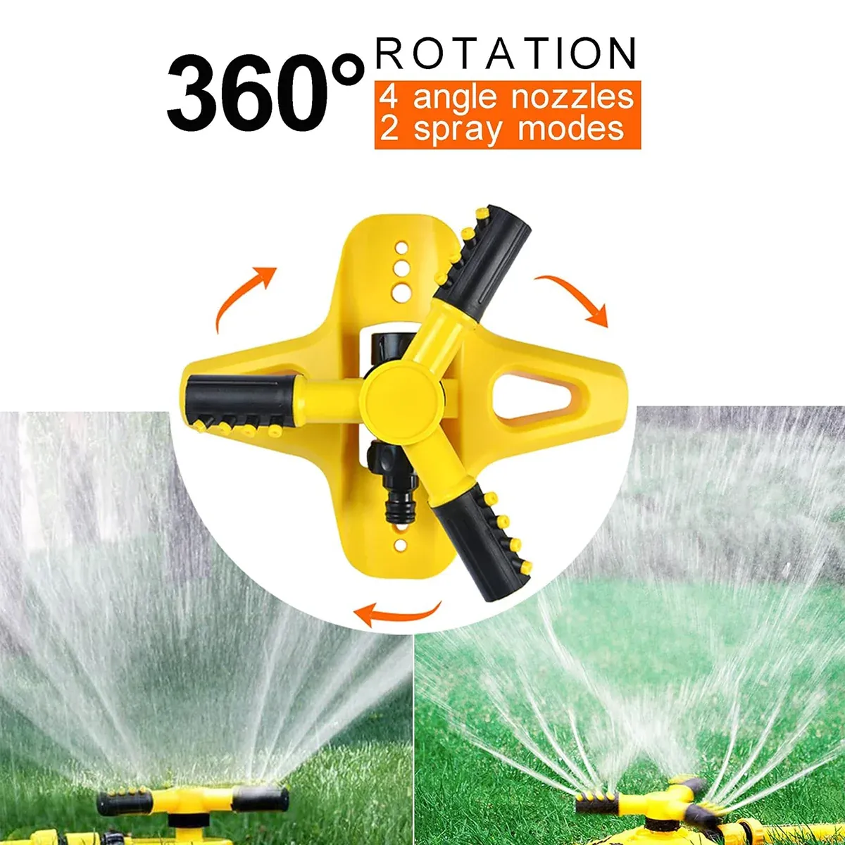 360 Degree Rotating Yellow Sprinkler Automatic Lawn Garden Watering System Villa view 6