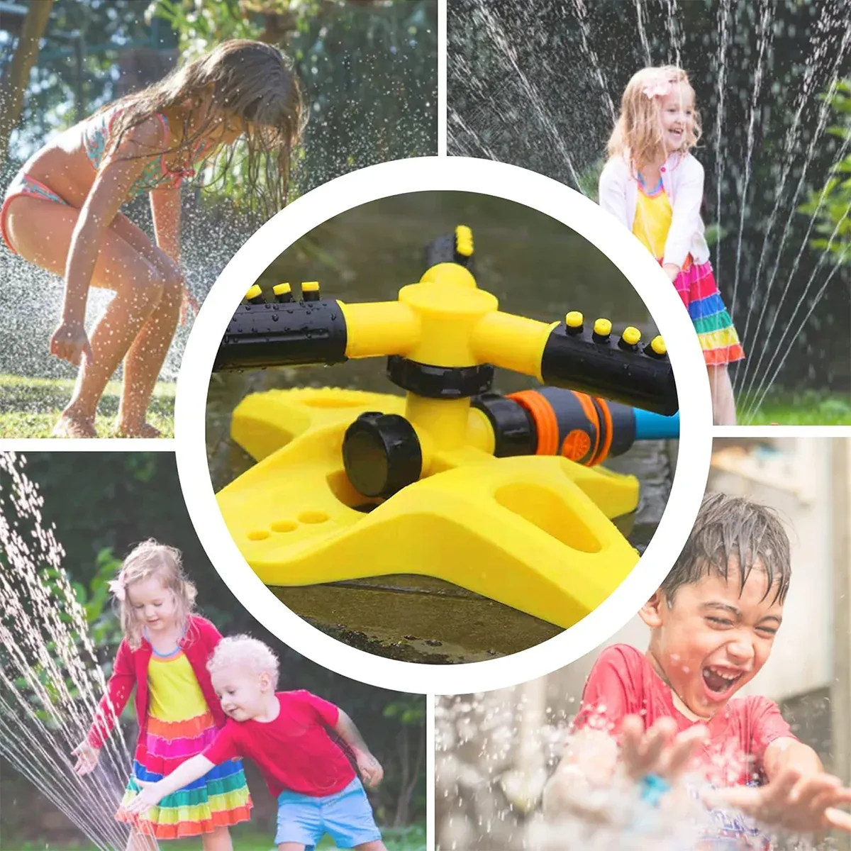360 Degree Rotating Yellow Sprinkler Automatic Lawn Garden Watering System Villa view 7