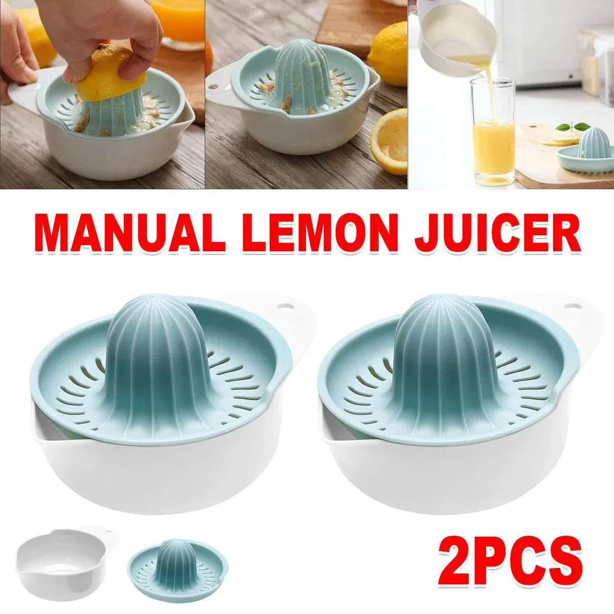 2PCS Home Use Lemon Press Manual Juicer Portable Citrus Squeezer view 13