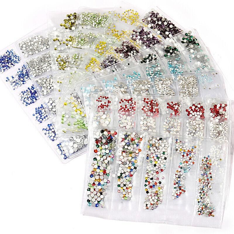 1440Pcs Glitter Rhinestones Crystal Clear Flat Bottom Glass Nail Art Nail view 3
