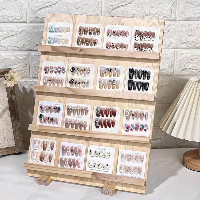 Wooden Earrings Display Rack Multi Tier Jewelry Stand Organizer Earrings view 5