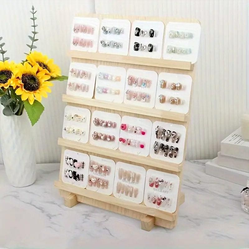 Wooden Earrings Display Rack Multi Tier Jewelry Stand Organizer Earrings view 7