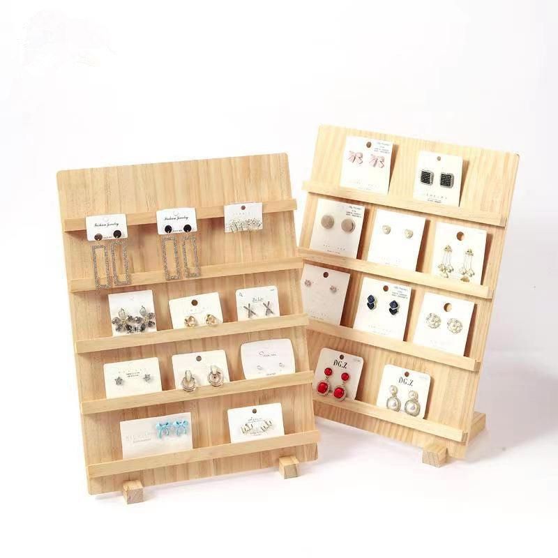 Wooden Earrings Display Rack Multi Tier Jewelry Stand Organizer Earrings view 9