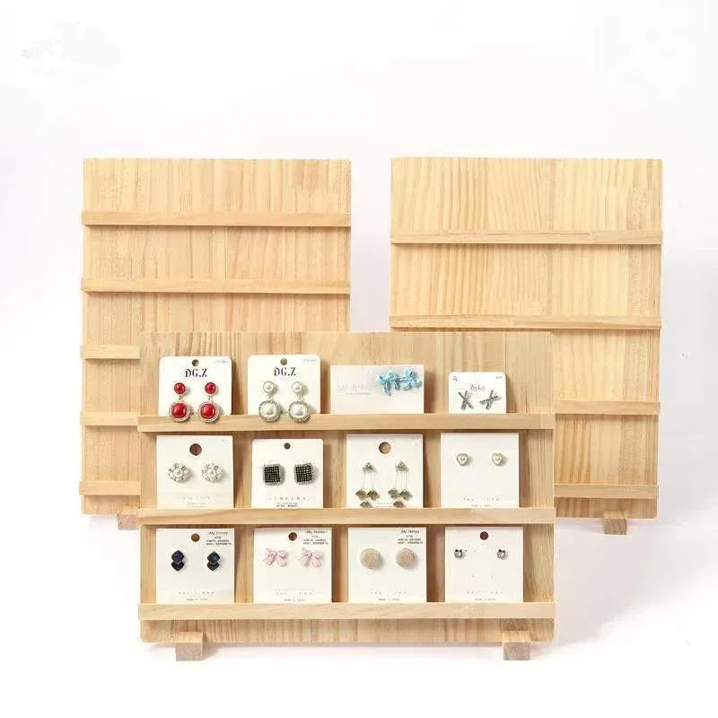 Wooden Earrings Display Rack Multi Tier Jewelry Stand Organizer Earrings view 10