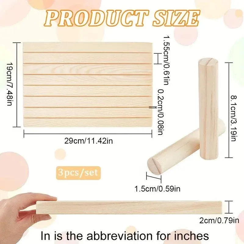 Wooden Earrings and Studs Display Rack Jewellery Organizer Stand 7 Slots view 4