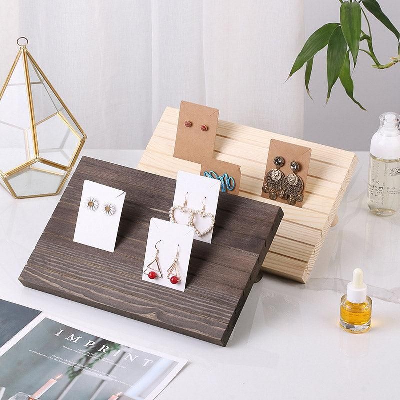 Wooden Earrings and Studs Display Rack Jewellery Organizer Stand 7 Slots view 5