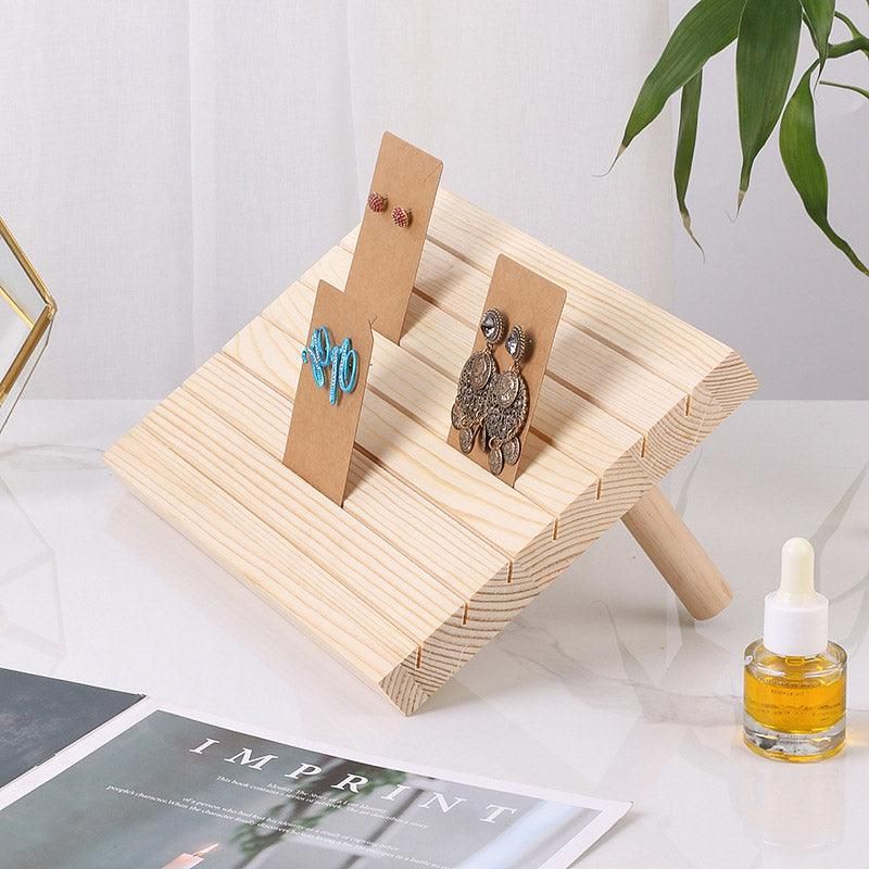 Wooden Earrings and Studs Display Rack Jewellery Organizer Stand 7 Slots view 8