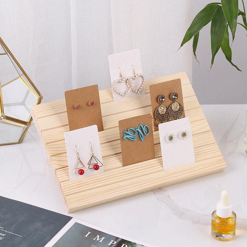 Wooden Earrings and Studs Display Rack Jewellery Organizer Stand 7 Slots view 10