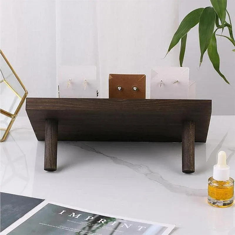 Wooden Earrings and Studs Display Rack Jewellery Organizer Stand 7 Slots view 11