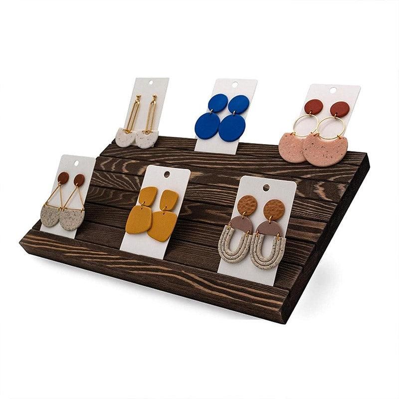 Wooden Earrings and Studs Display Rack Jewellery Organizer Stand 7 Slots view 12