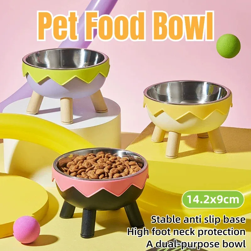 Eggshell Tall Pet Bowl Cat Dog Food Bowl Anti Slip Durable Raised Feeding Bowl view 2