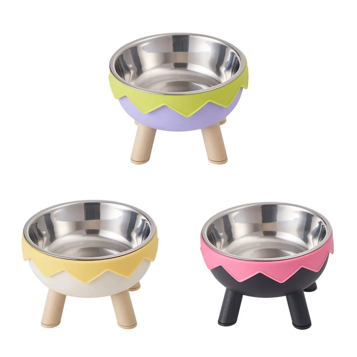 Eggshell Tall Pet Bowl Cat Dog Food Bowl Anti Slip Durable Raised Feeding Bowl view 3