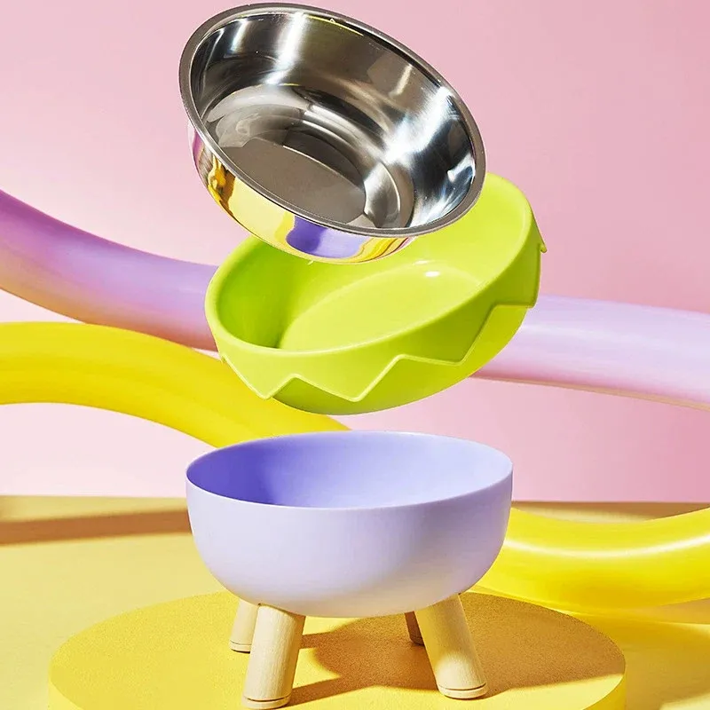 Eggshell Tall Pet Bowl Cat Dog Food Bowl Anti Slip Durable Raised Feeding Bowl view 6