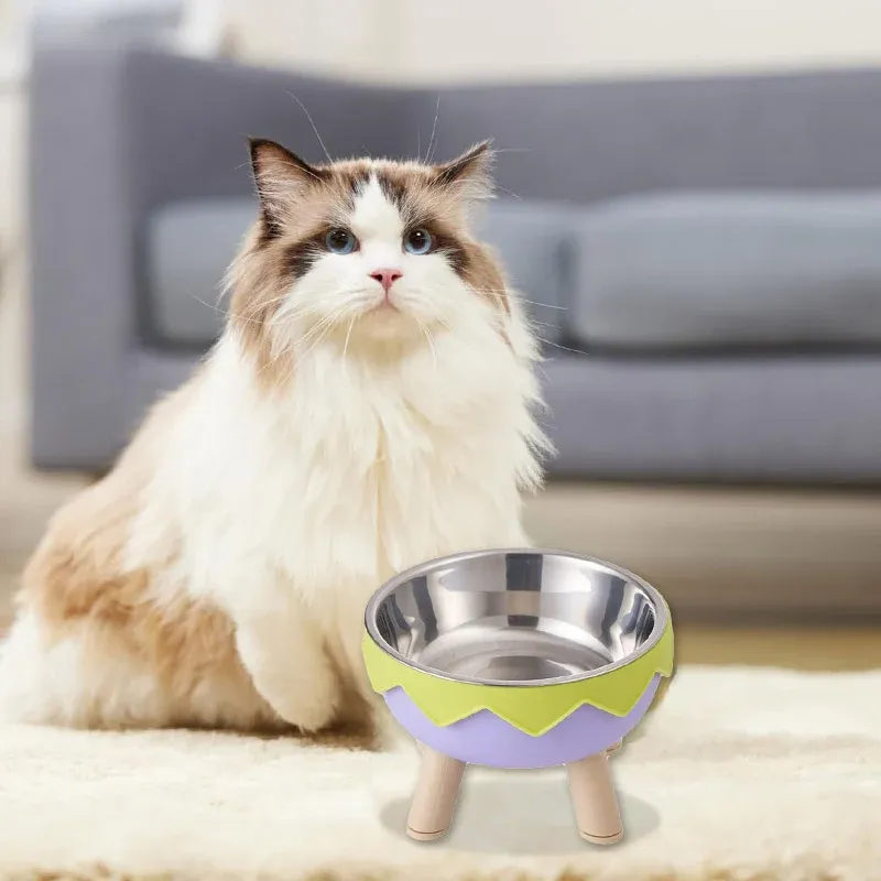 Eggshell Tall Pet Bowl Cat Dog Food Bowl Anti Slip Durable Raised Feeding Bowl view 10
