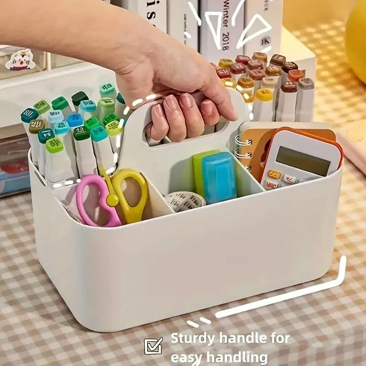 Multi Functional Desktop Organizer Compartmentalized Storage Box Portable view 5