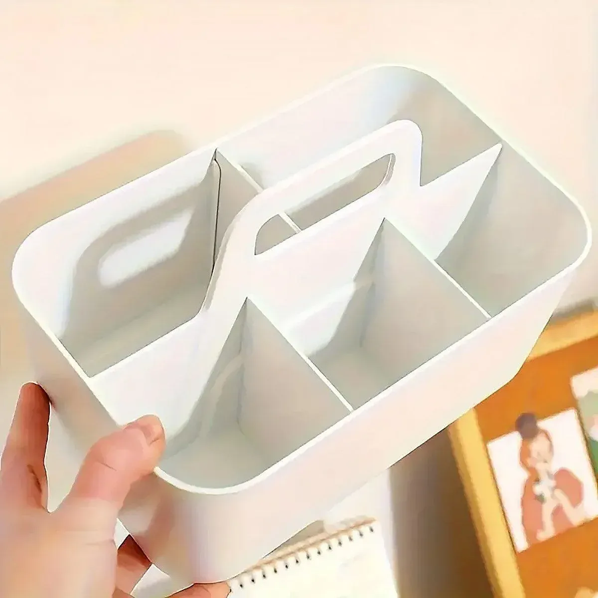Multi Functional Desktop Organizer Compartmentalized Storage Box Portable view 8