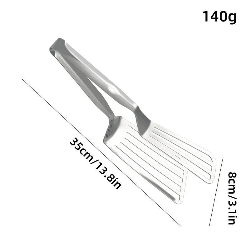 Stainless Steel Steak Tongs Multi-Functional Kitchen Tool for BBQ and Fried Fish view 3
