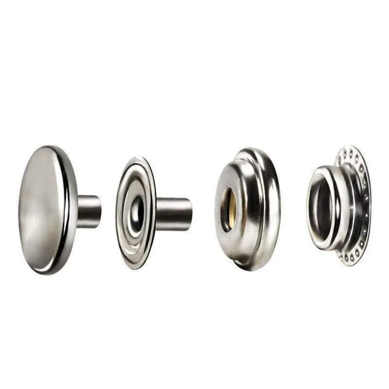 120PCS 15mm Stainless Steel Snap Fasteners Press Studs Cap Button Boat view 6