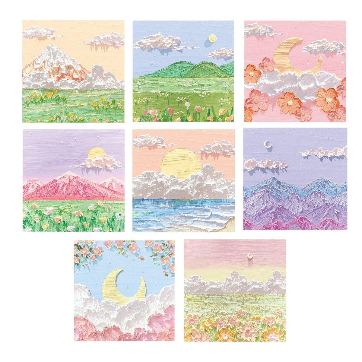 800 Sheets Colorful Oil Painting Sticky Notes Memo Pads Self-Adhesive Notes - 4# view 3
