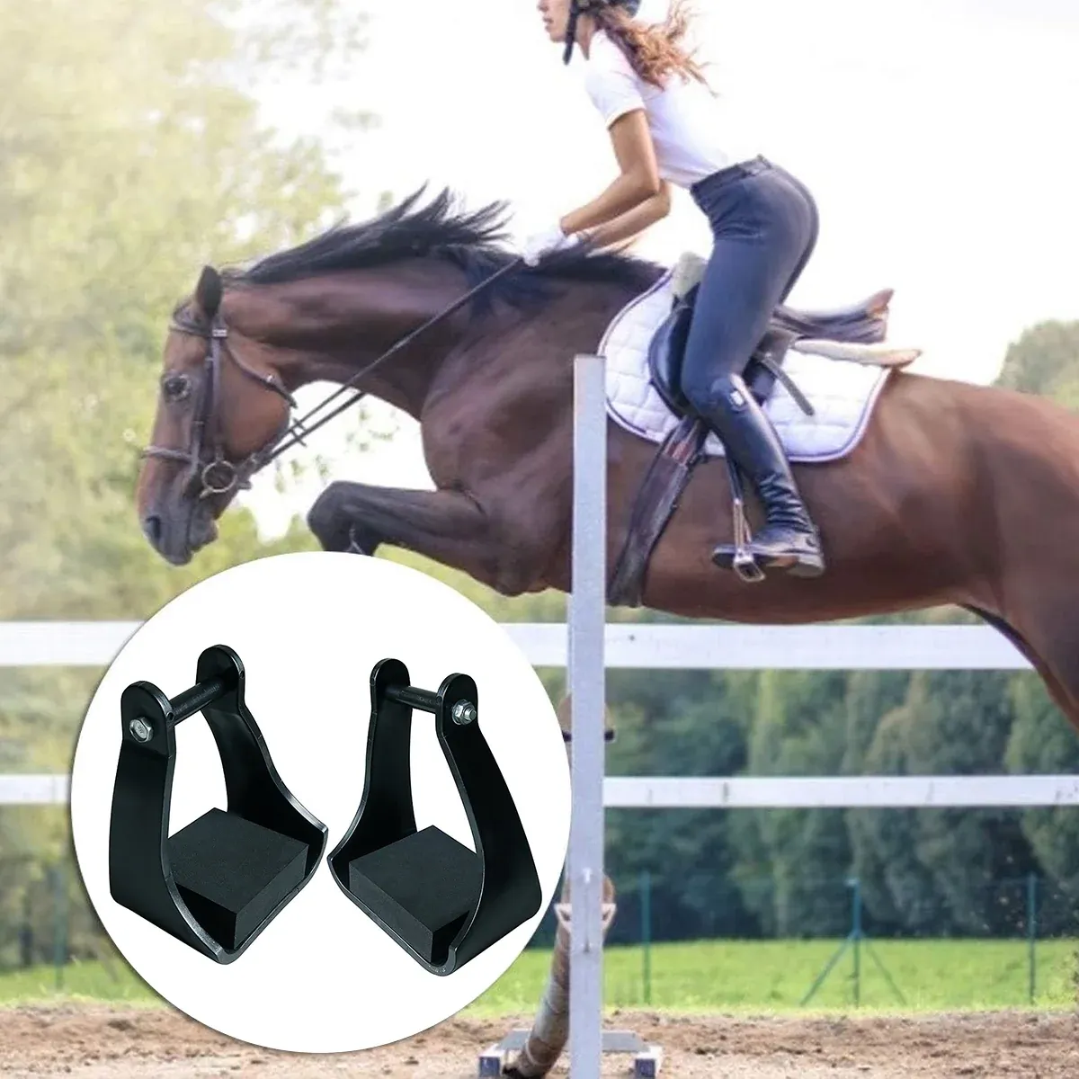 2pcs Plastic Stirrups Adjustable Horse Riding Equestrian Training Stable Riding view 5