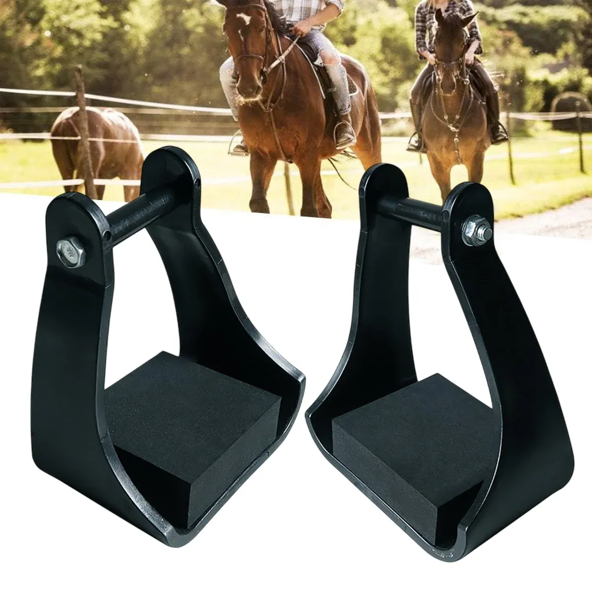 2pcs Plastic Stirrups Adjustable Horse Riding Equestrian Training Stable Riding view 7