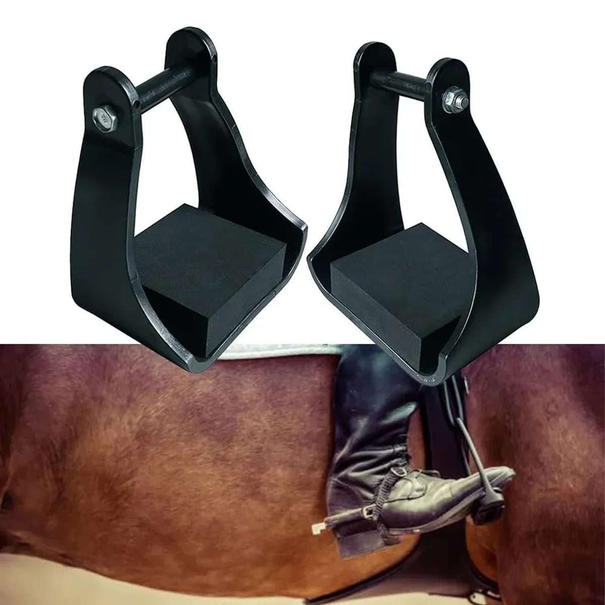 2pcs Plastic Stirrups Adjustable Horse Riding Equestrian Training Stable Riding view 8