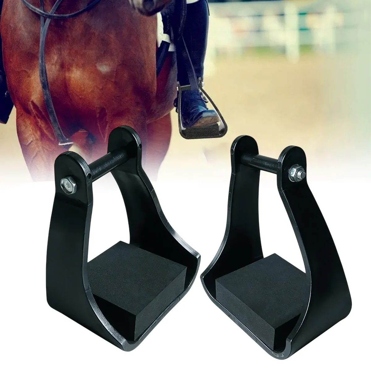 2pcs Plastic Stirrups Adjustable Horse Riding Equestrian Training Stable Riding view 9