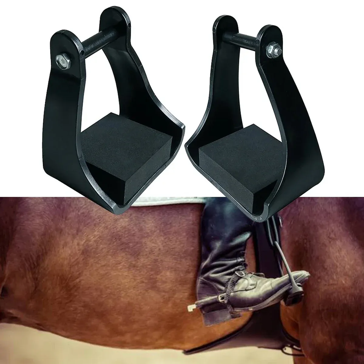 2pcs Plastic Stirrups Adjustable Horse Riding Equestrian Training Stable Riding view 10