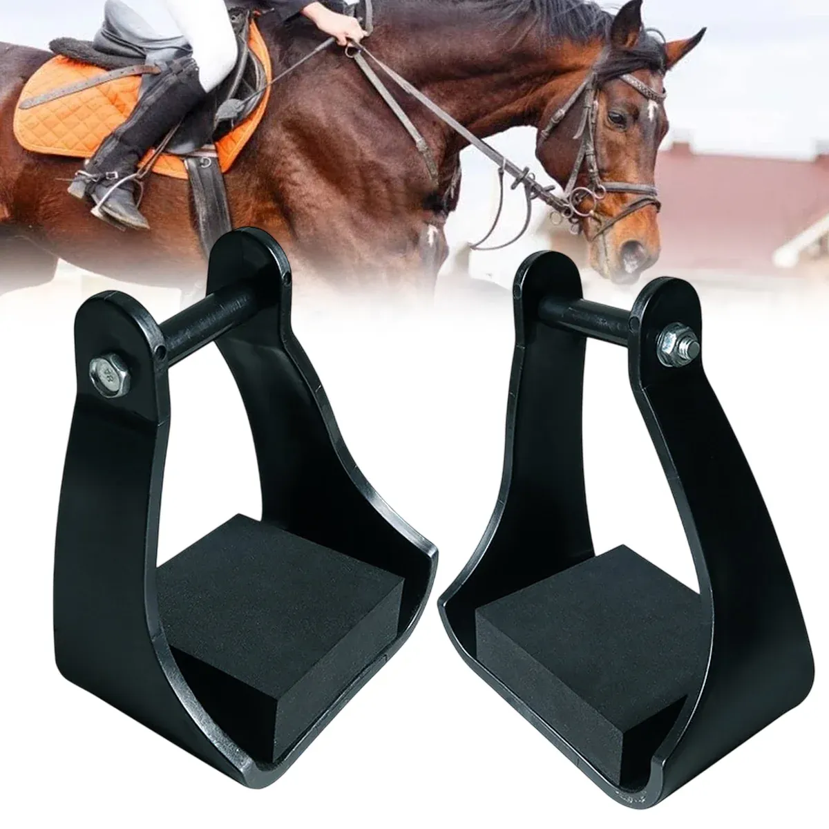 2pcs Plastic Stirrups Adjustable Horse Riding Equestrian Training Stable Riding view 11