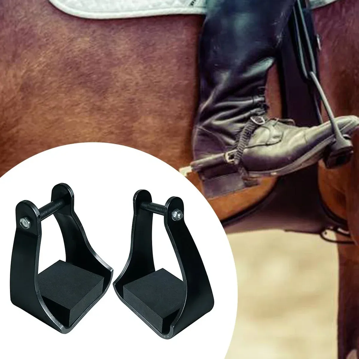 2pcs Plastic Stirrups Adjustable Horse Riding Equestrian Training Stable Riding view 12