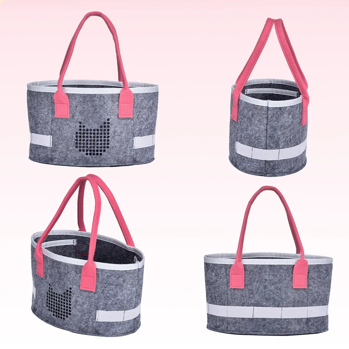 2pcs Doll Storage Organization Bag Felt Handbag Toy Organizer Storage view 4