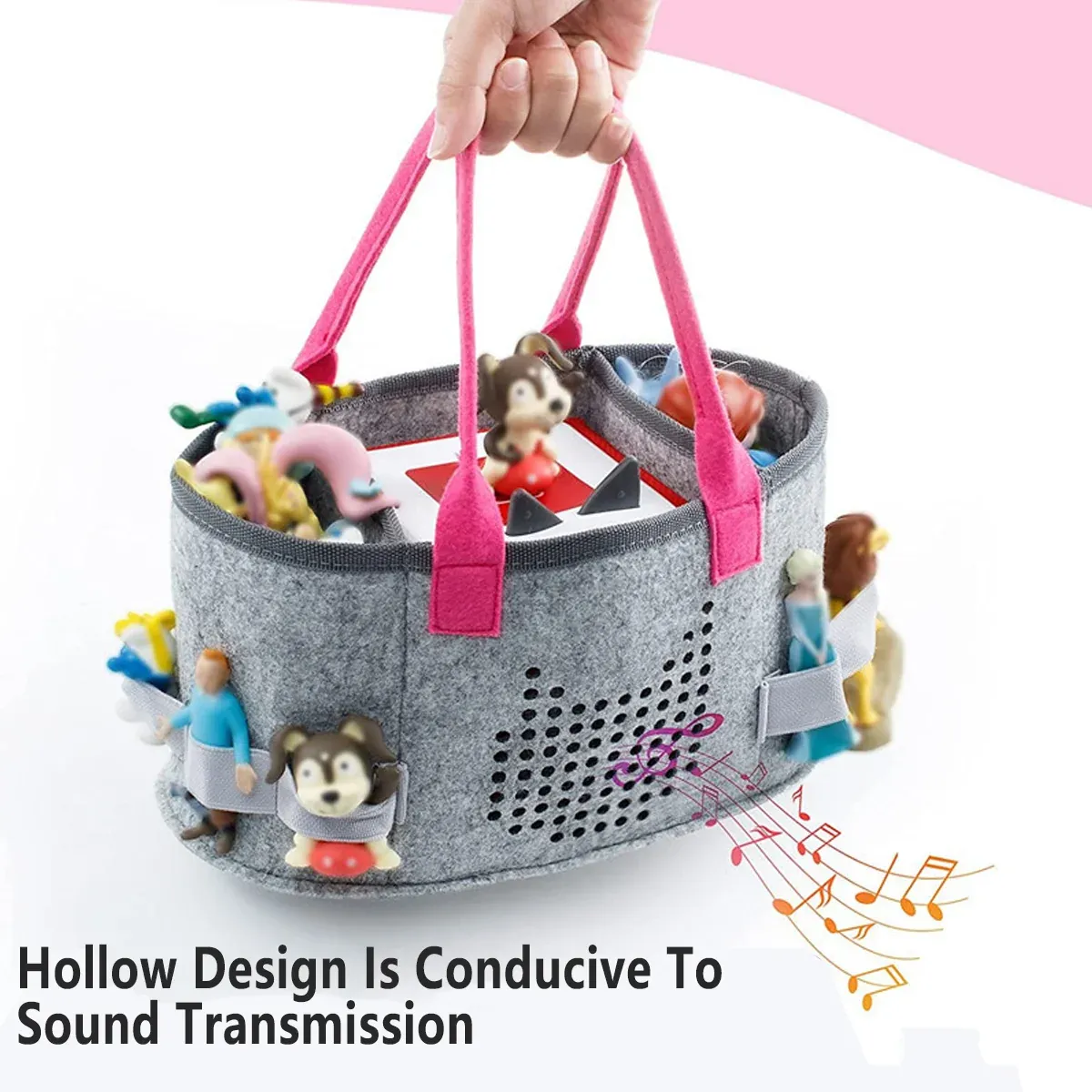 2pcs Doll Storage Organization Bag Felt Handbag Toy Organizer Storage view 5