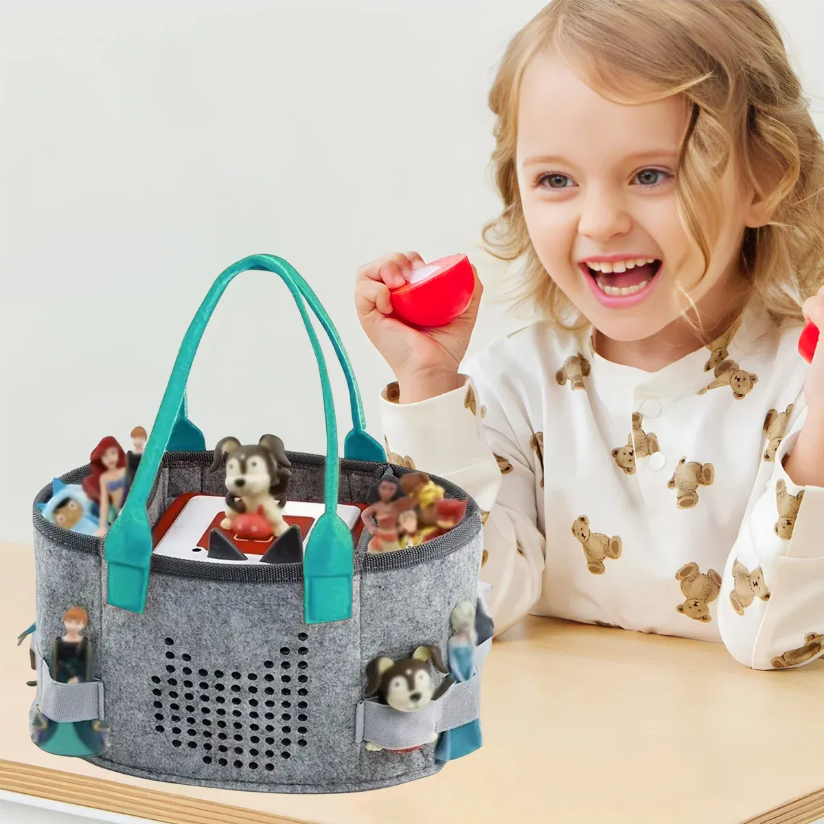 2pcs Doll Storage Organization Bag Felt Handbag Toy Organizer Storage view 7