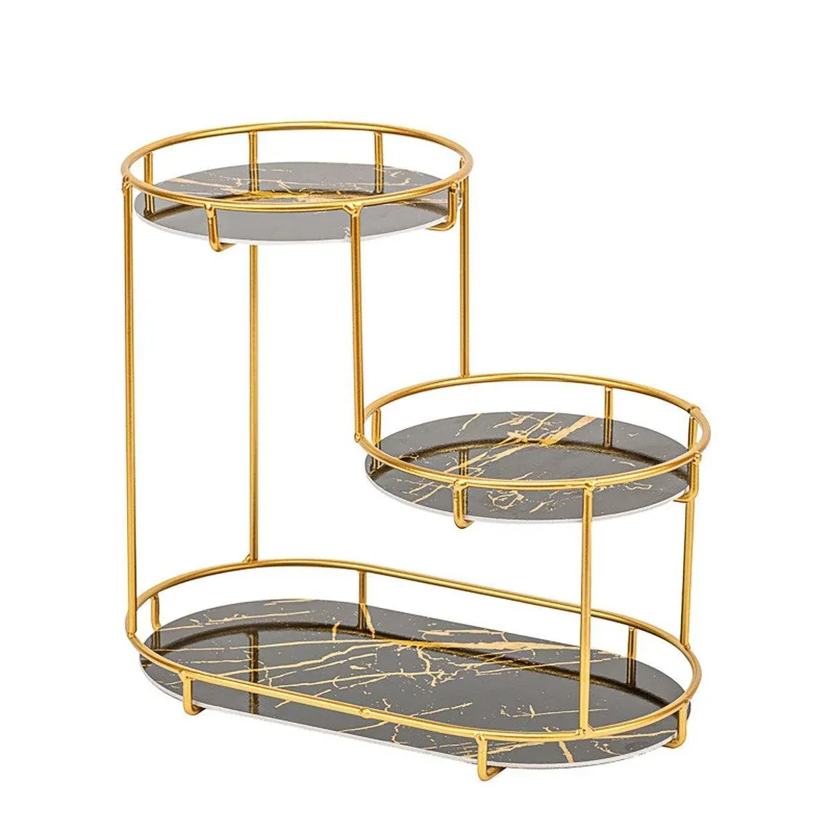 Round Multi-Tier Metal Storage Rack for Bathroom Vanity Kitchen Storage Rack