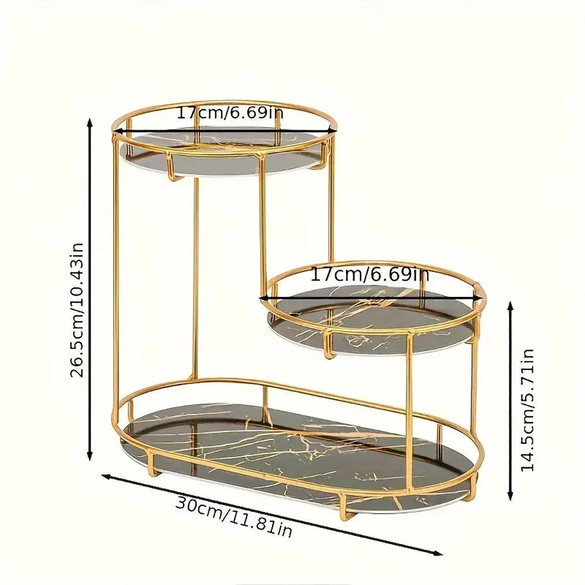 Round Multi-Tier Metal Storage Rack for Bathroom Vanity Kitchen Storage Rack view 4