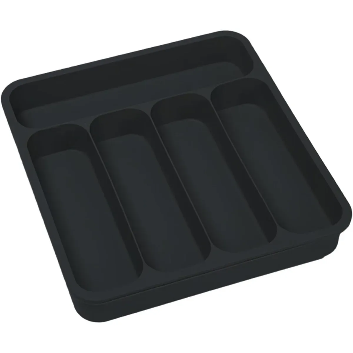 Expandable Cutlery Drawer Organizer Adjustable 6 Slot Kitchen Utensil Tray - Black